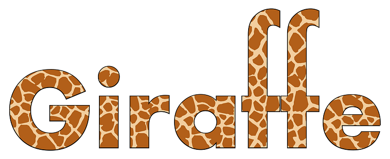 Giraffe Typography with Stroke