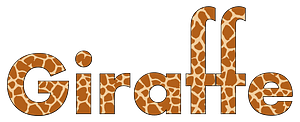 Giraffe Typography with Stroke