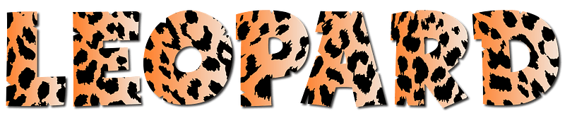 Leopard Typography 2 No Stroke with Drop Shadow