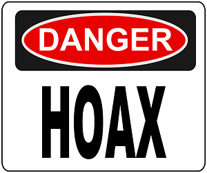 Hoax Danger Sign