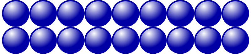 Beads Quantitative Picture for Multiplication 2x9