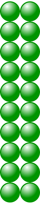 Beads Quantitative Picture for Multiplication 10x2