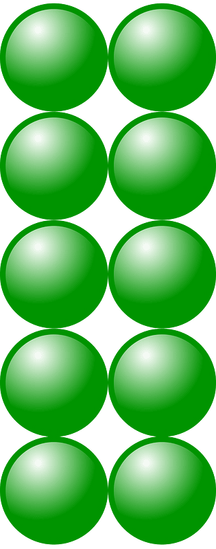 Beads Quantitative Picture for Multiplication 5x2