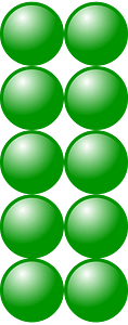 Beads Quantitative Picture for Multiplication 5x2