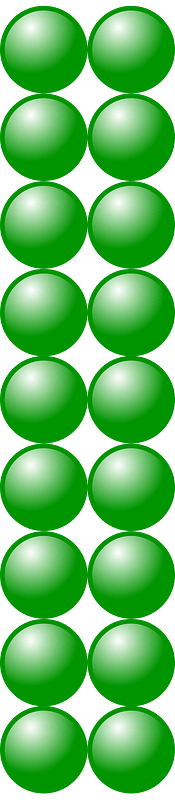 Beads Quantitative Picture for Multiplication 9x2