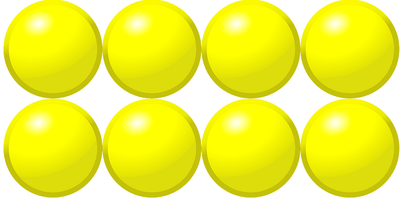 Beads Quantitative Picture for Multiplication 2x4