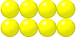 Beads Quantitative Picture for Multiplication 2x4