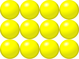 Beads Quantitative Picture for Multiplication 3x4