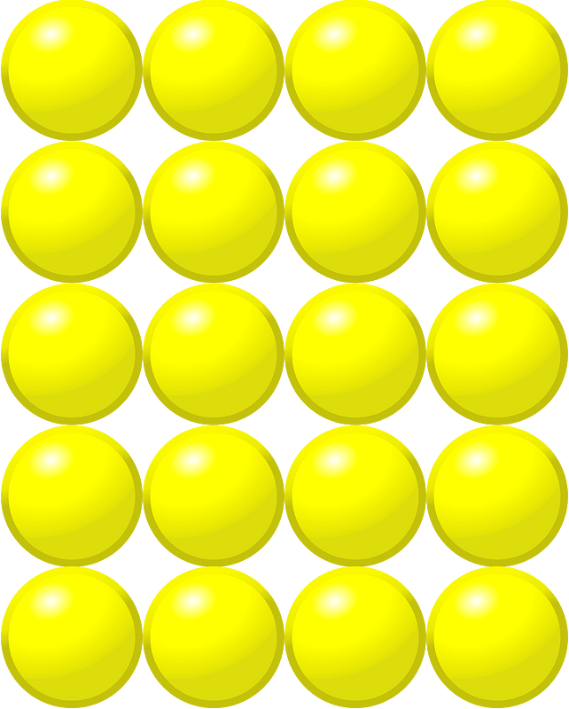 Beads Quantitative Picture for Multiplication 5x4