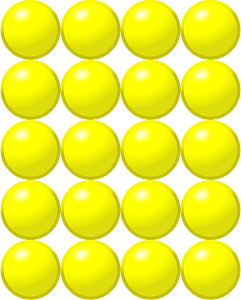 Beads Quantitative Picture for Multiplication 5x4