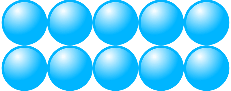 Beads Quantitative Picture for Multiplication 2x5