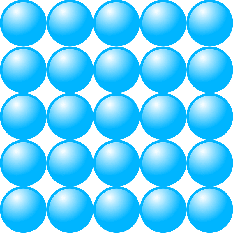 Beads Quantitative Picture for Multiplication 5x5
