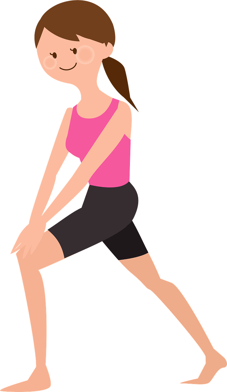Woman warming up with stretching