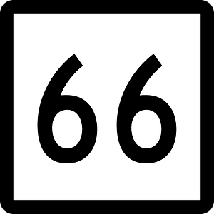 Connecticut Highway Route 66 sign