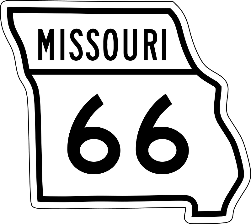 Missouri Route 66 sign (1948)