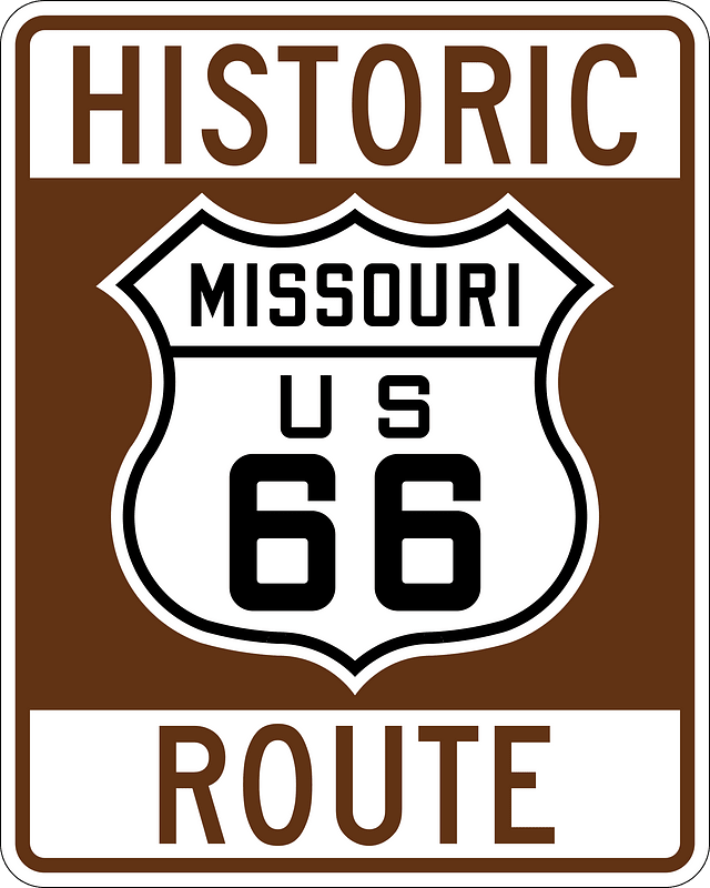US Route 66 sign (Missouri historic)