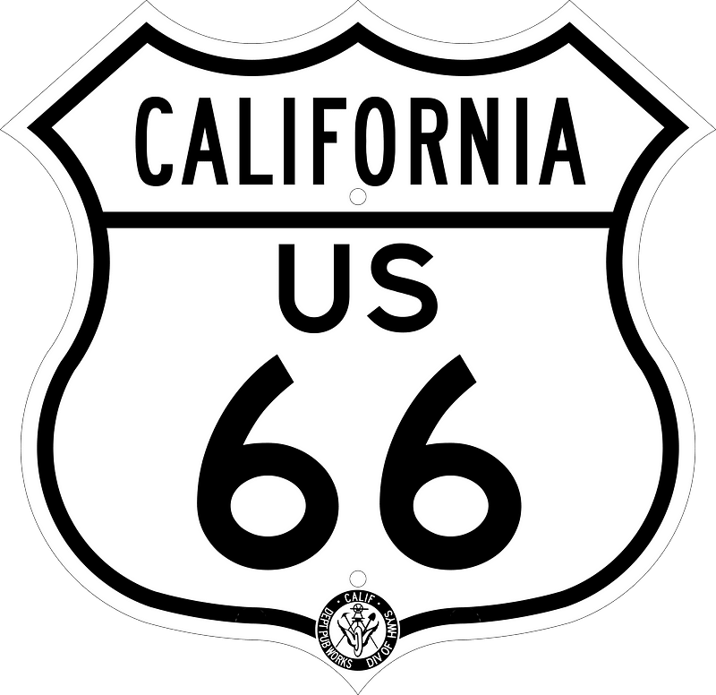 US Route 66 sign California 1948
