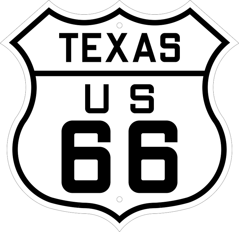 US Route 66 sign Texas 1926