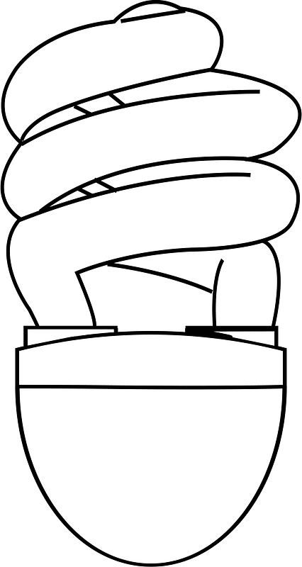Cfl (Compact Fluorescent) Light Bulb Outline