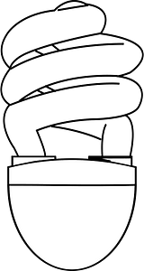 Cfl (Compact Fluorescent) Light Bulb Outline