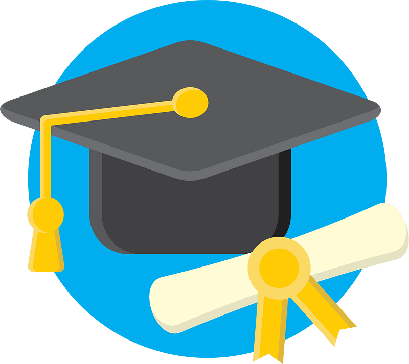 Graduation cap and scroll