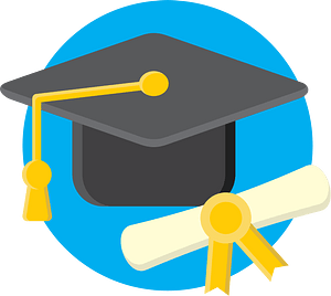 Graduation cap and scroll