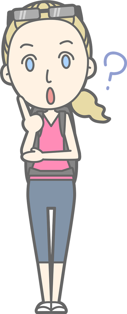 (Donna) Woman Backpacker with a Question