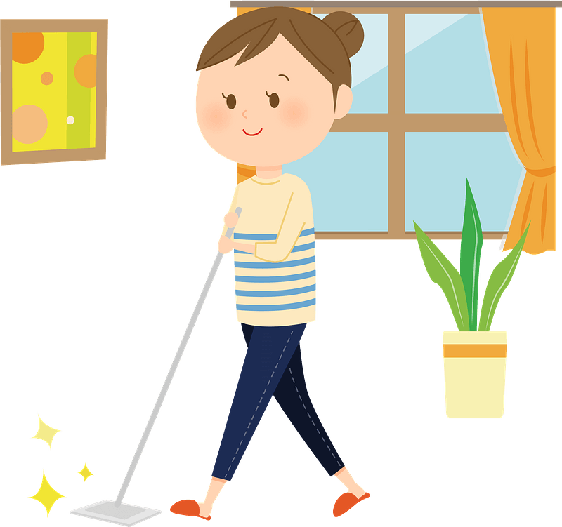 Woman Is Cleaning - Free vector clipart images on creazilla.com