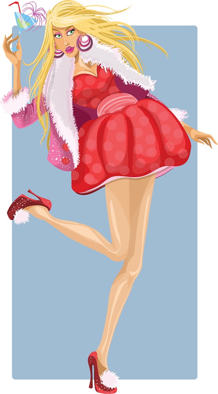 Woman Is in a Party Dress