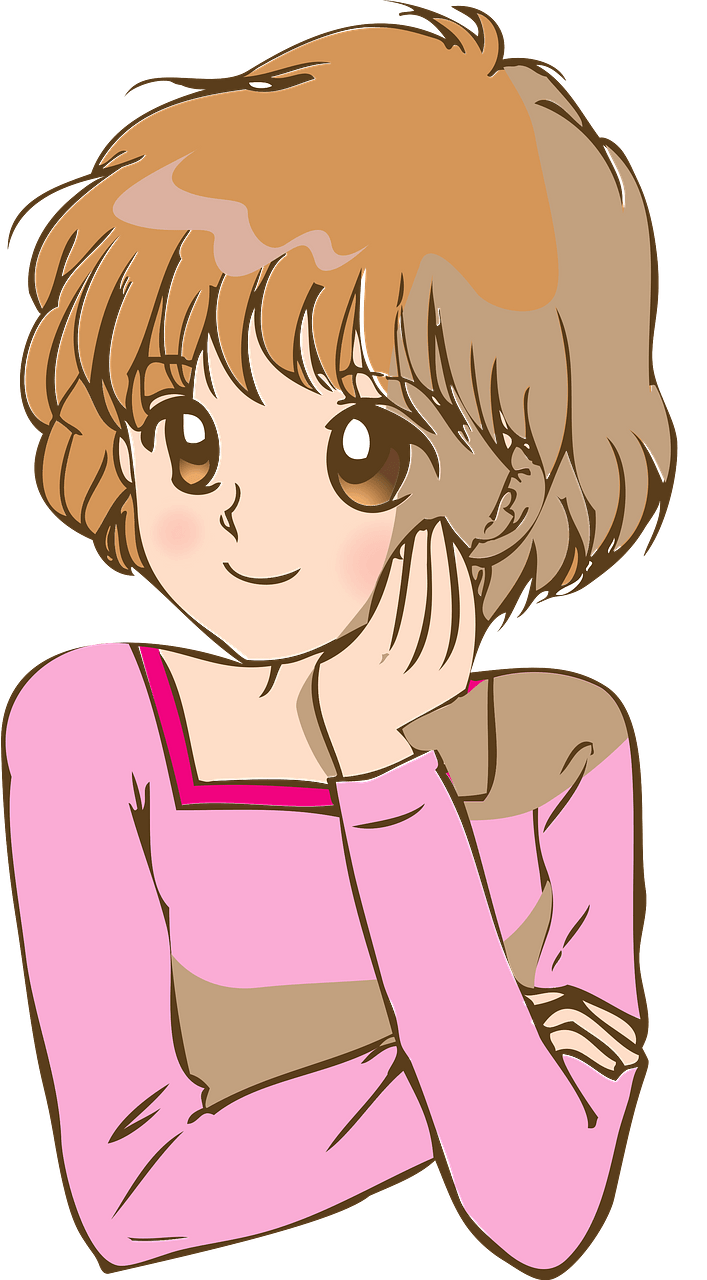 Anime Girl in a Pink Shirt