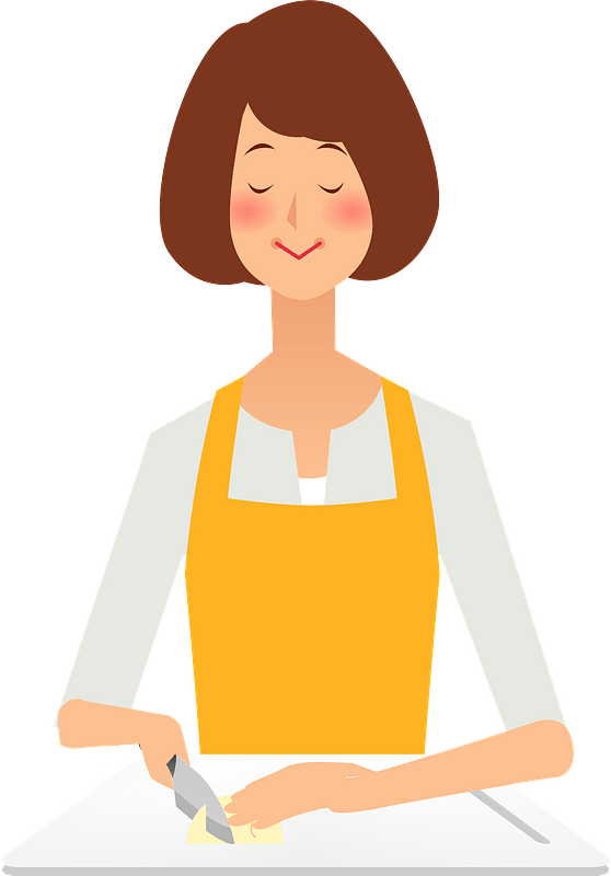 (Mary) Woman Is Using a Kitchen Knife