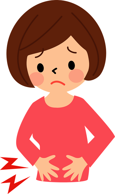 Woman has a stomachache