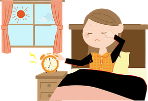 Woman is waking up