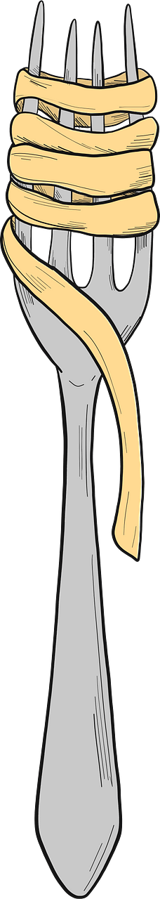 Fork with spaghetti