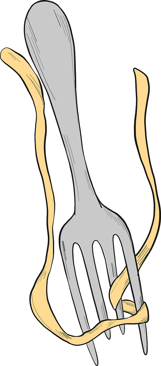 Fork with spaghetti