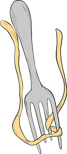 Fork with spaghetti