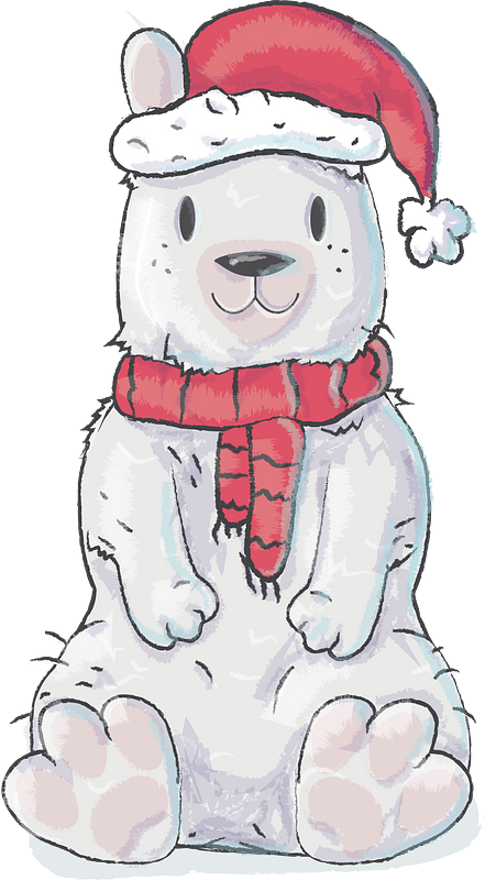 Christmas polar bear