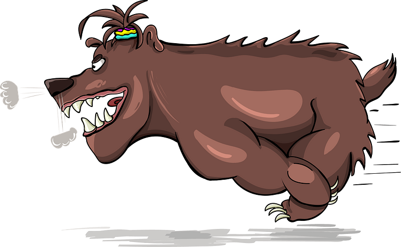 Running cartoon bear