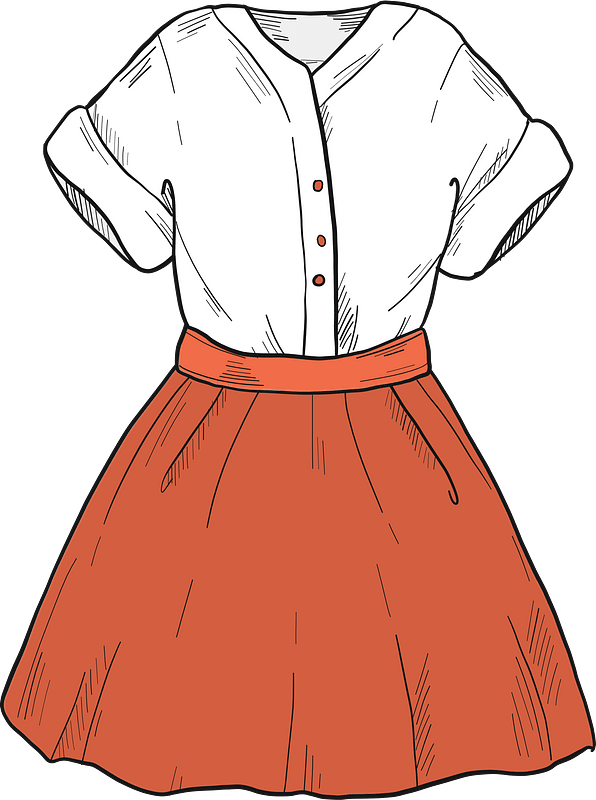 Red and white dress