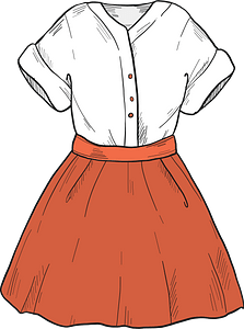 Red and white dress