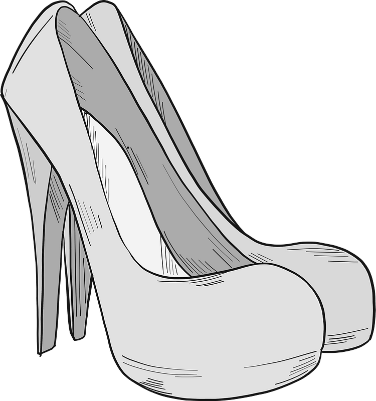 Grey high heels