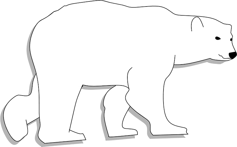 Walking polar bear