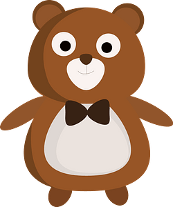 Cute bear with bow tie