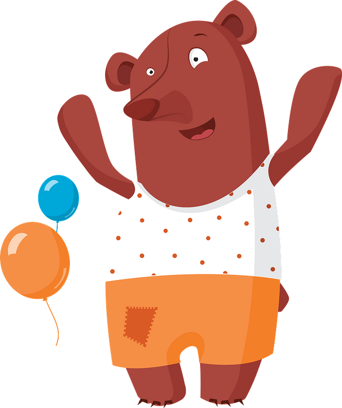 Bear with balloons