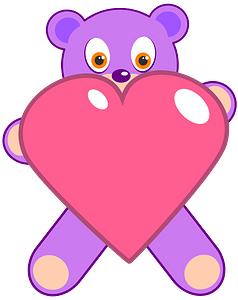 Bear holding big heart