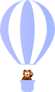 Bear on the air balloon