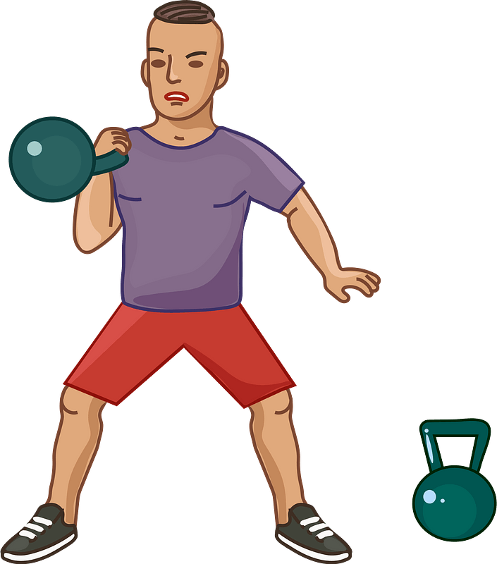 Athlete with kettlebell