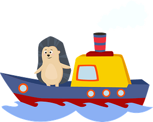 Hedgehog and ship