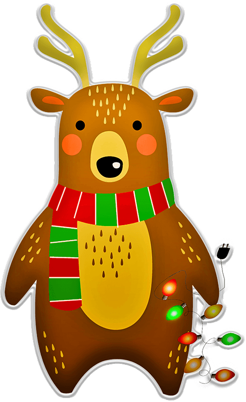 Christmas deer with garland