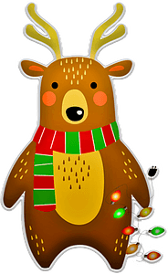 Christmas deer with garland